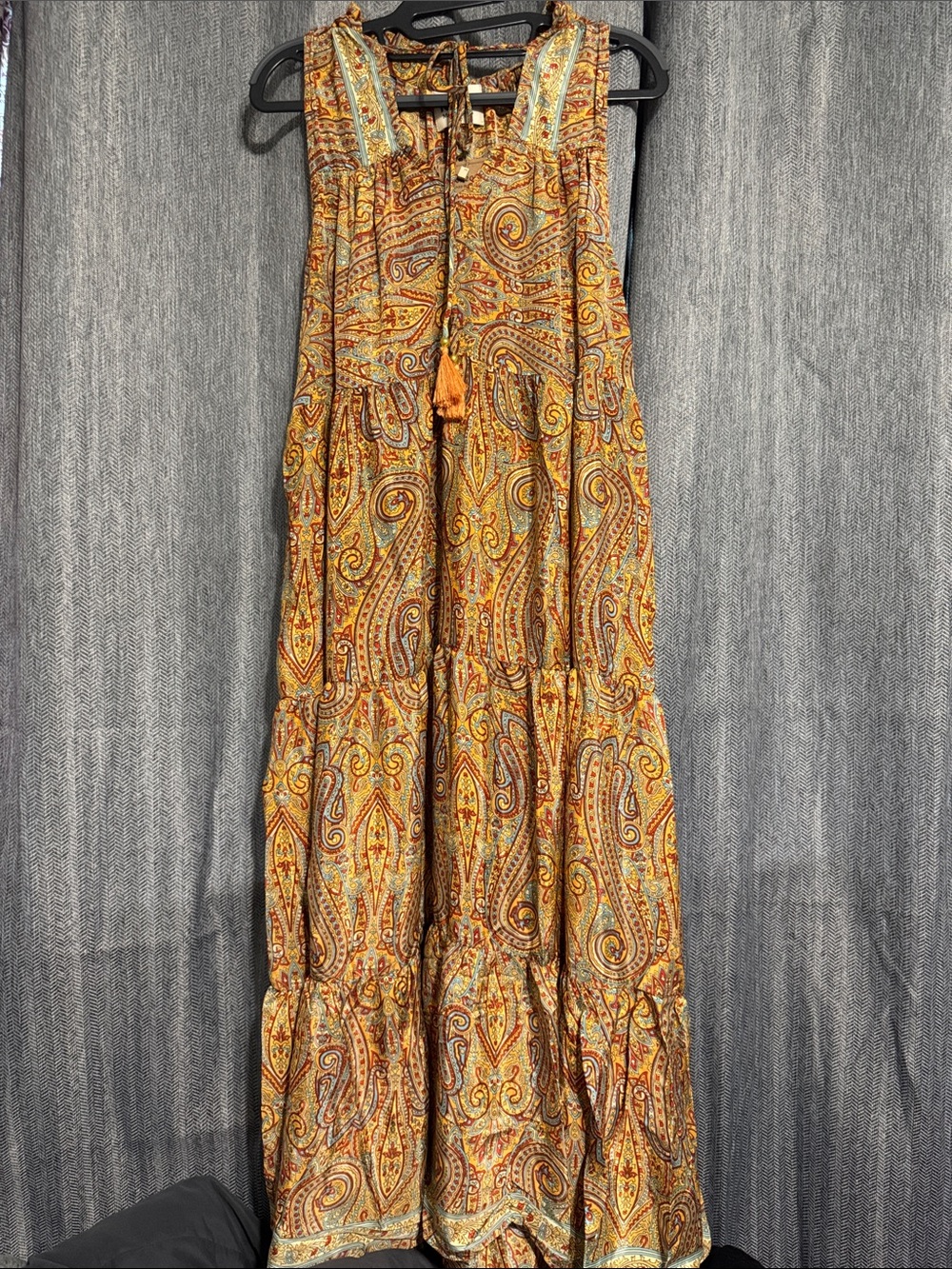 Paisley Tiered Maxi Skirt in Warm Multicolor